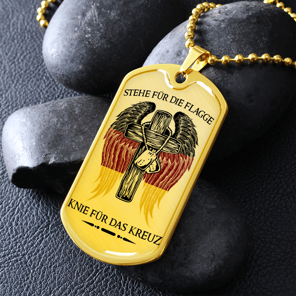 Soldier - Stand For The Flag Germany - Luxury Dog Tag - Military Ball Chain