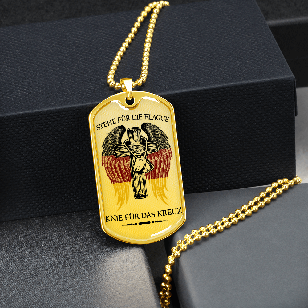 Soldier - Stand For The Flag Germany - Luxury Dog Tag - Military Ball Chain