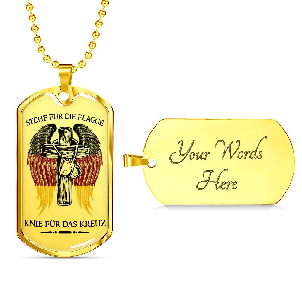 Soldier - Stand For The Flag Germany - Luxury Dog Tag - Military Ball Chain
