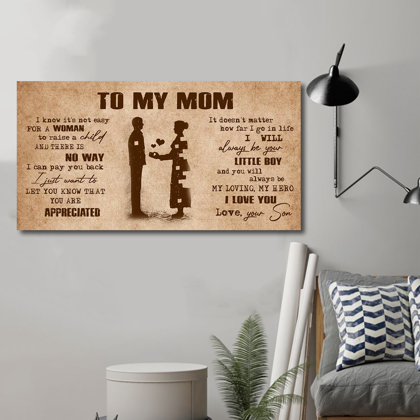 (m1) to my mom- son - dragon ball -family -dad son- goku - canvas poster