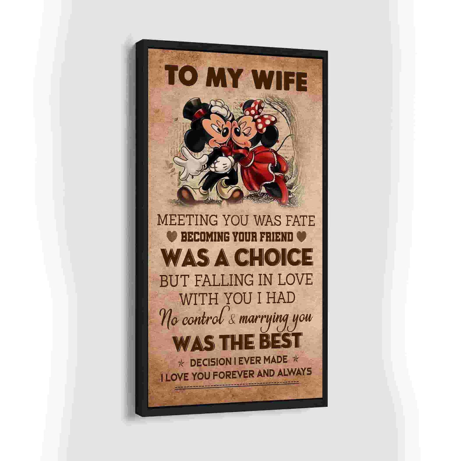 (x9a) to my wife-meeting you was fate-carl & ellie-up - family- canvas poster