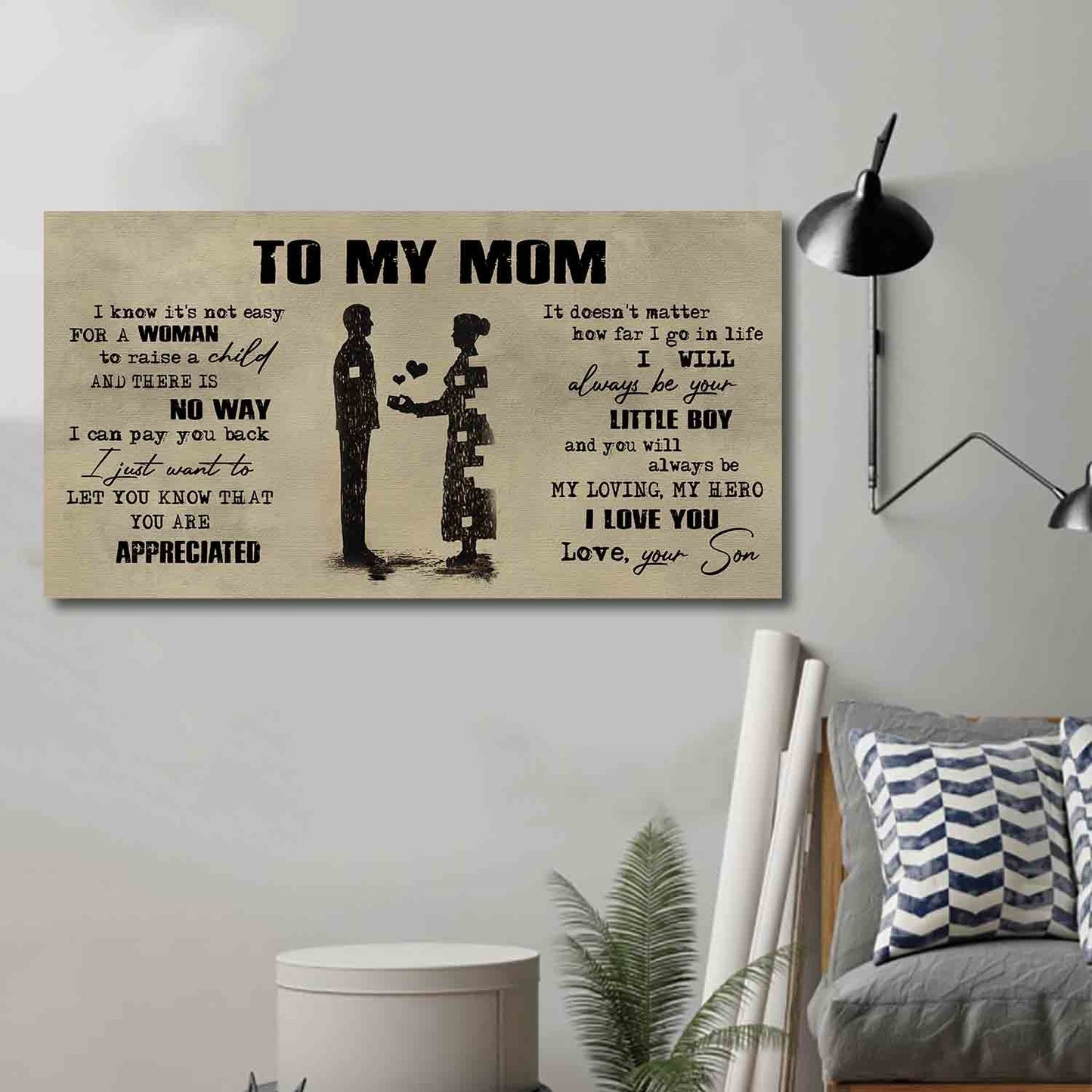 (m1) to my mom- son - dragon ball -family -dad son- goku - canvas poster