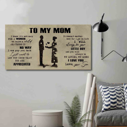 (M1) TO MY MOM- SON - DRAGON BALL -FAMILY -DAD SON- GOKU - CANVAS POSTER