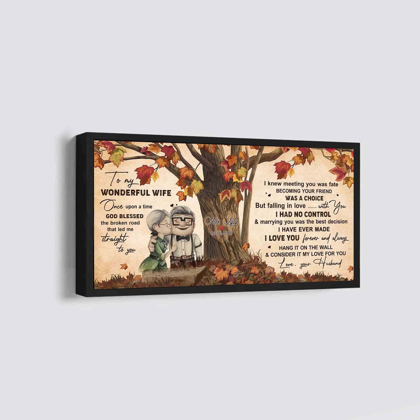 (x17) to my wife- meeting you was fate-carl & ellie-up - canvas poster