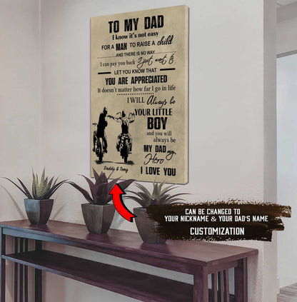 (CV29D) TO MY DAD- SON - DRAGON BALL- SOLDIER-FAMILY -DAD SON- GOKU - VIKING - VERTICAL- CANVAS POSTER