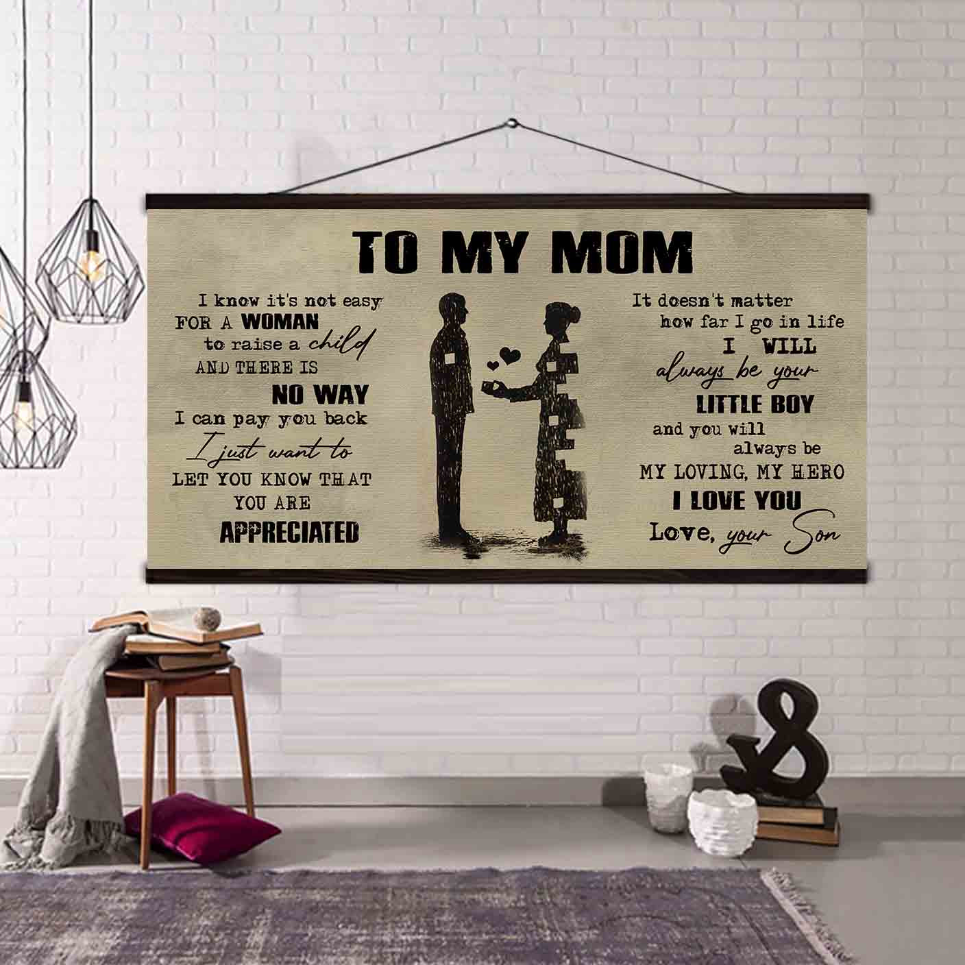 (m1) to my mom- son - dragon ball -family -dad son- goku - canvas poster