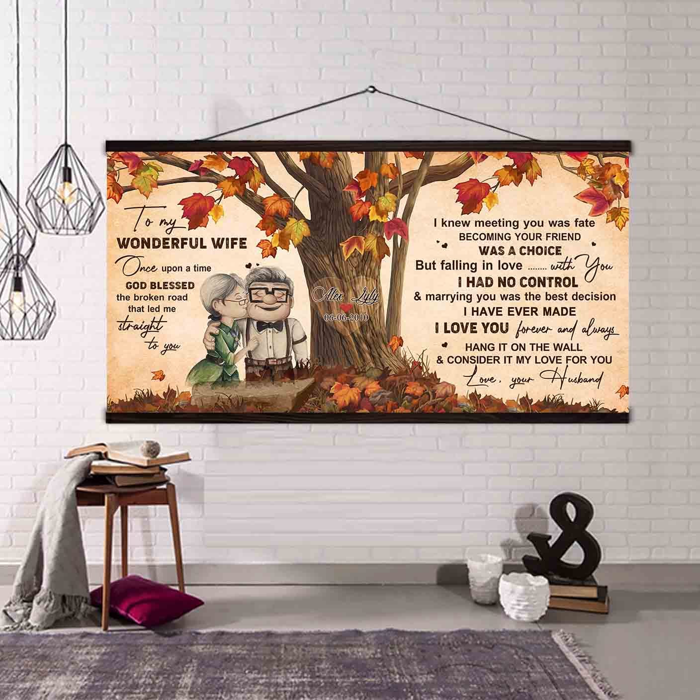 (x17) to my wife- meeting you was fate-carl & ellie-up - canvas poster