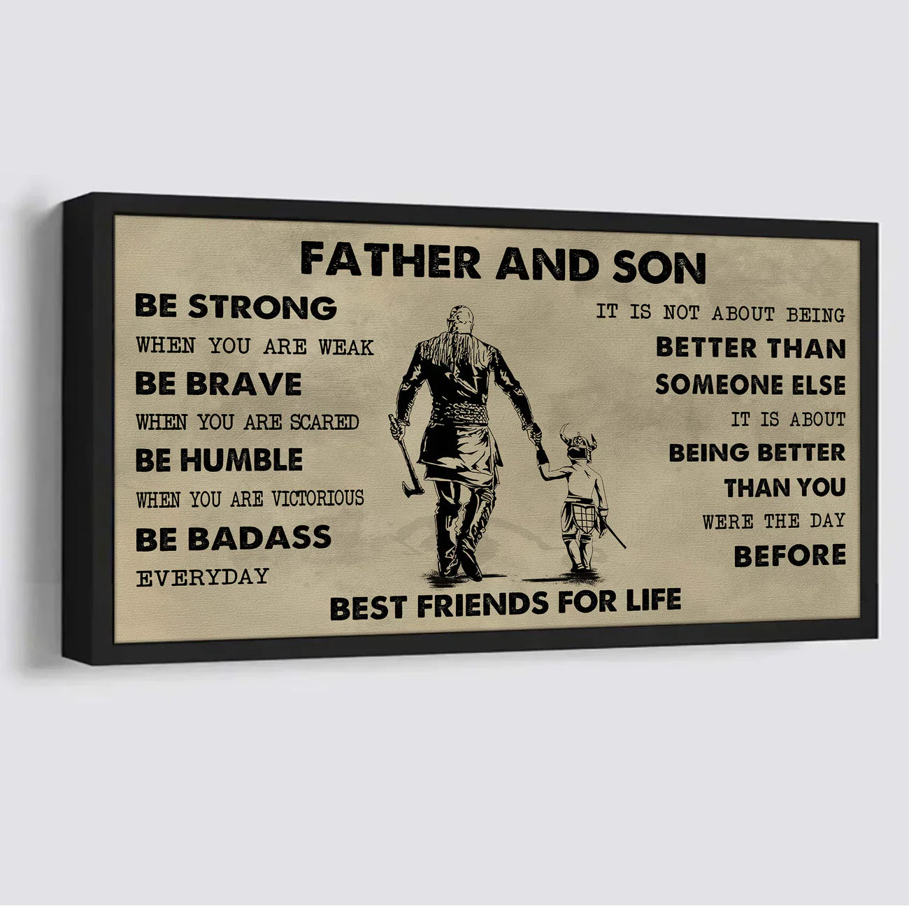 (cv50) to my son- be strong when you are weak- son- dragon ball - goku - viking - canvas poster