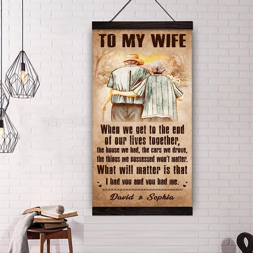 (q1) carl & ellie-up (2009 film) - to my wife-i had you and you had me- canvas - poster