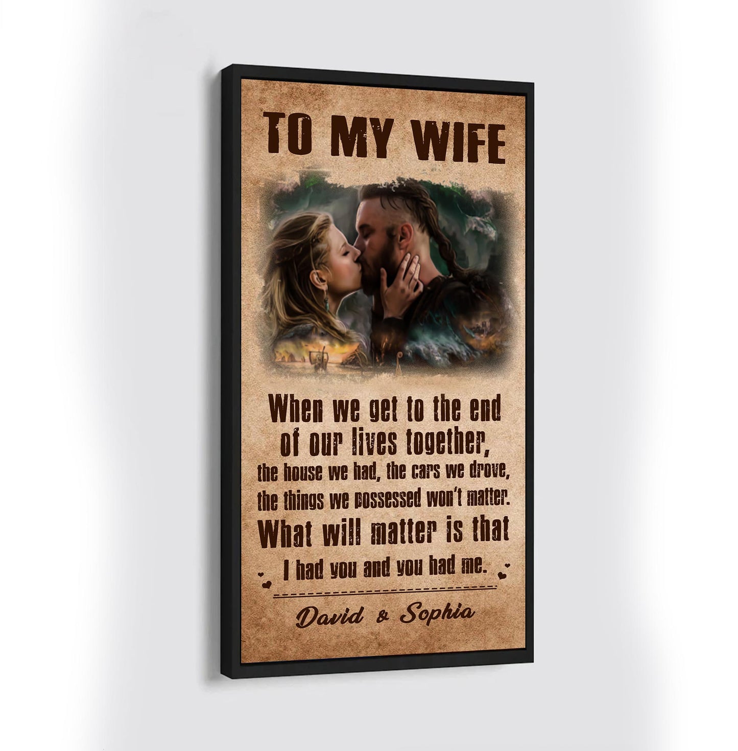 (q1) carl & ellie-up (2009 film) - to my wife-i had you and you had me- canvas - poster