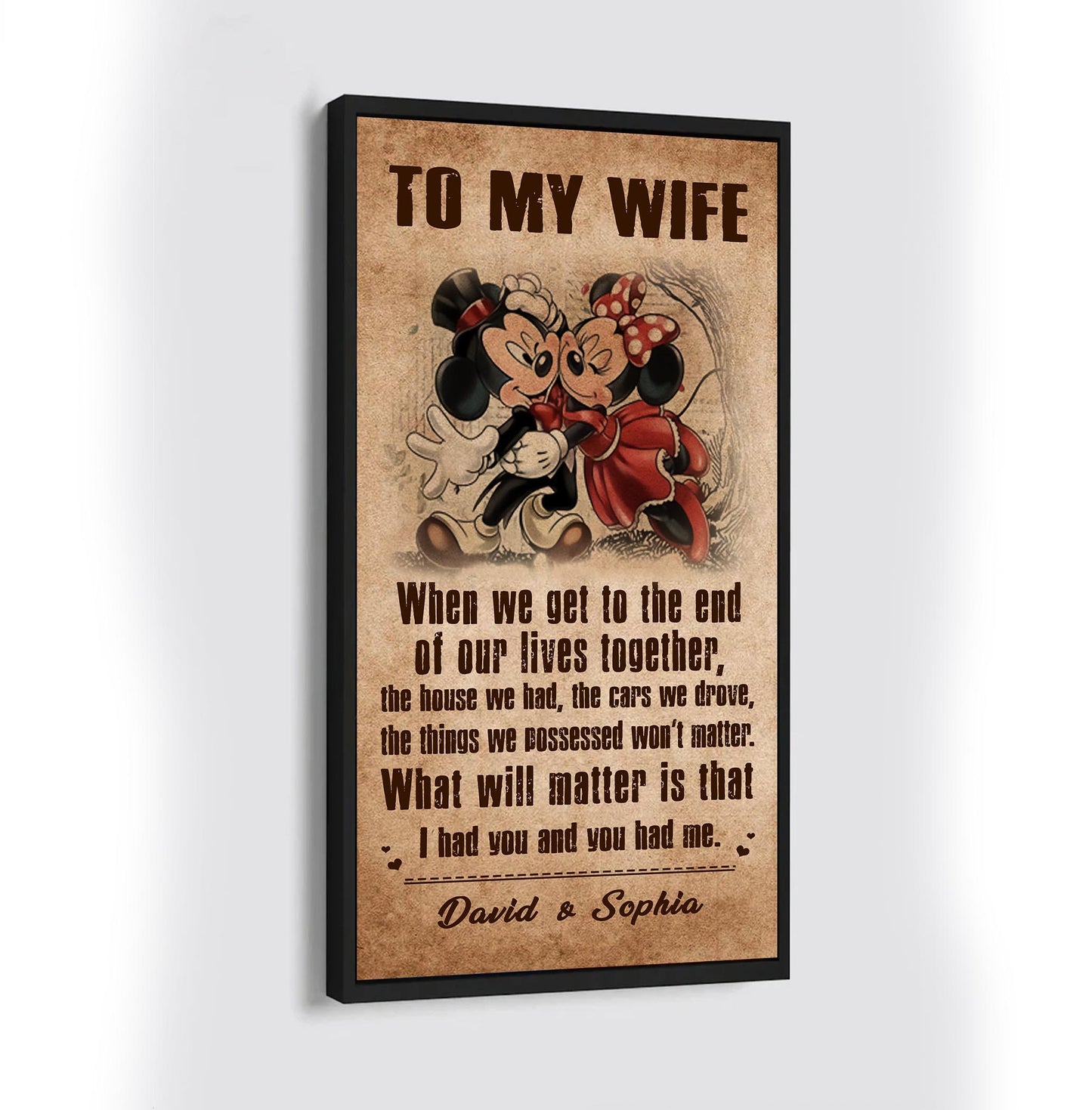 (q1) carl & ellie-up (2009 film) - to my wife-i had you and you had me- canvas - poster