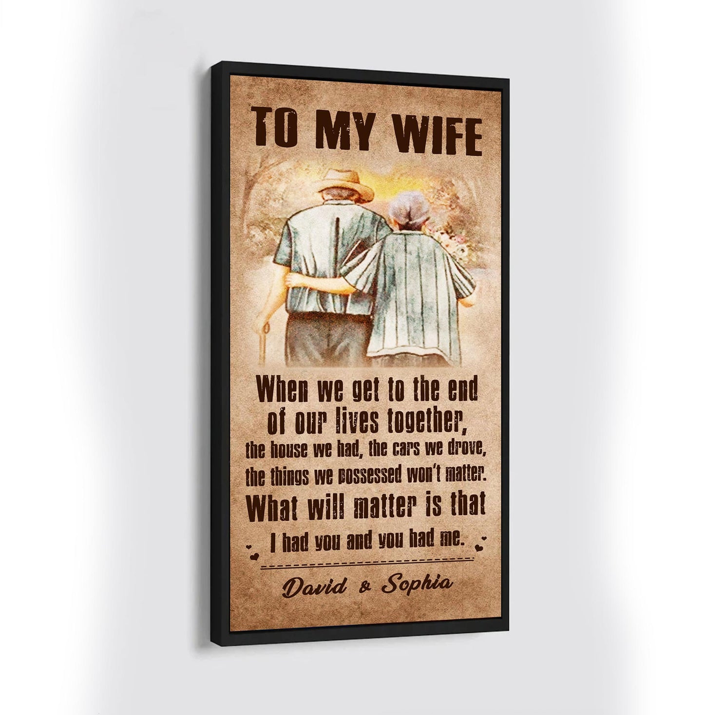 (q1) carl & ellie-up (2009 film) - to my wife-i had you and you had me- canvas - poster