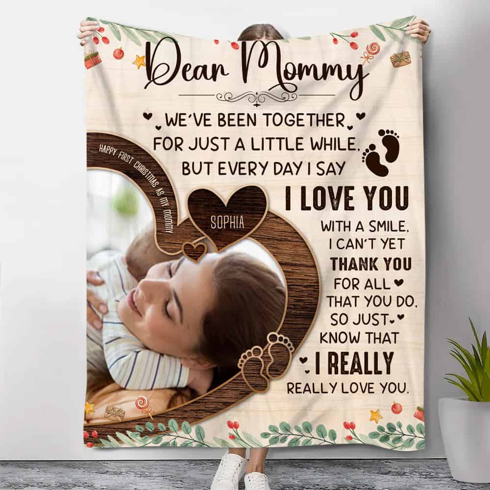 (m25) dear mommy - we've been together for just a little while- mom daughter - blanket-quilt
