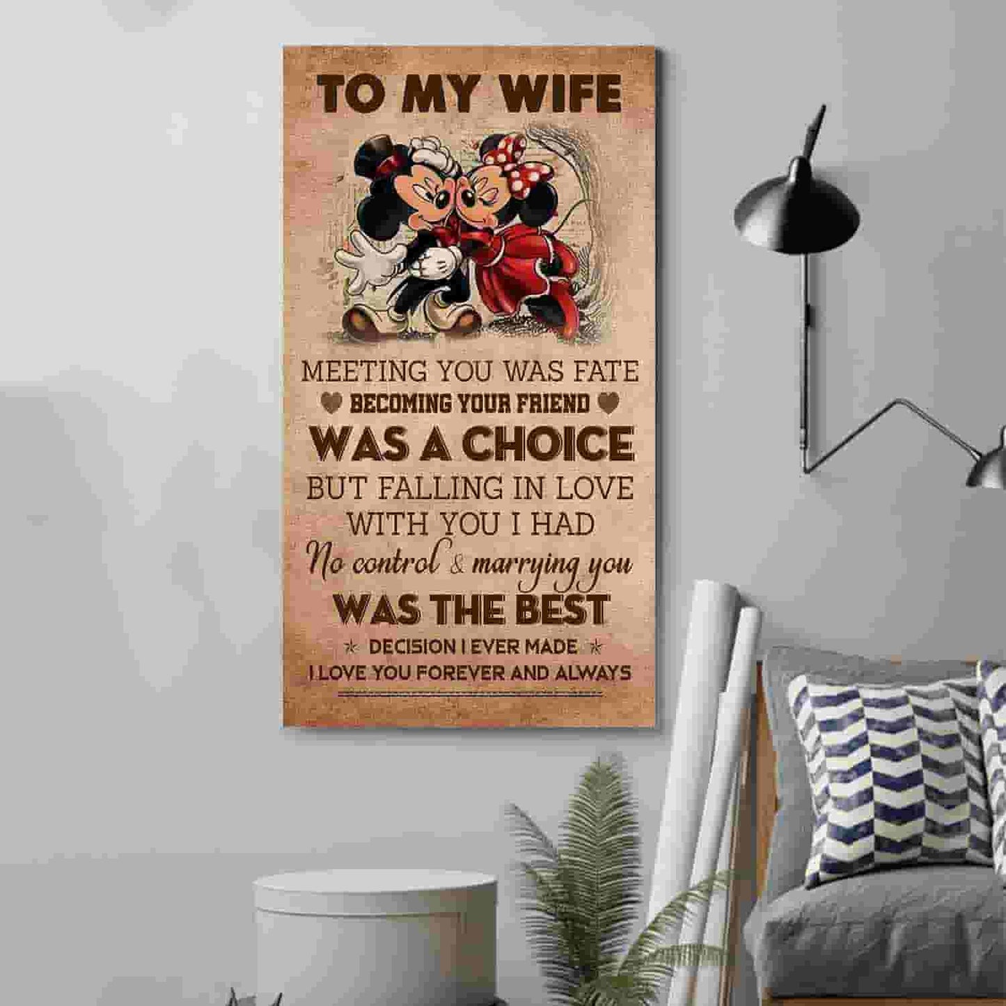 (x9a) to my wife-meeting you was fate-carl & ellie-up - family- canvas poster