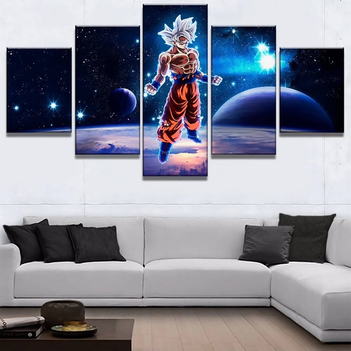 dragon ball - 5 pieces wall art - goku ultra imstimct perfect - printed wall pictures home decor - dragon ball poster - dragon ball canvas