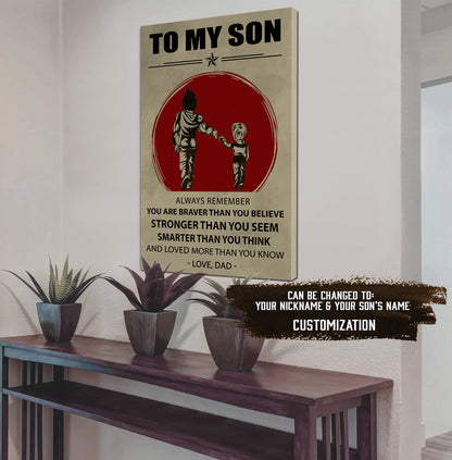 TO MY SON- DRAGON BALL -FAMILY -DAD SON- GOKU - CANVAS POSTER CV40