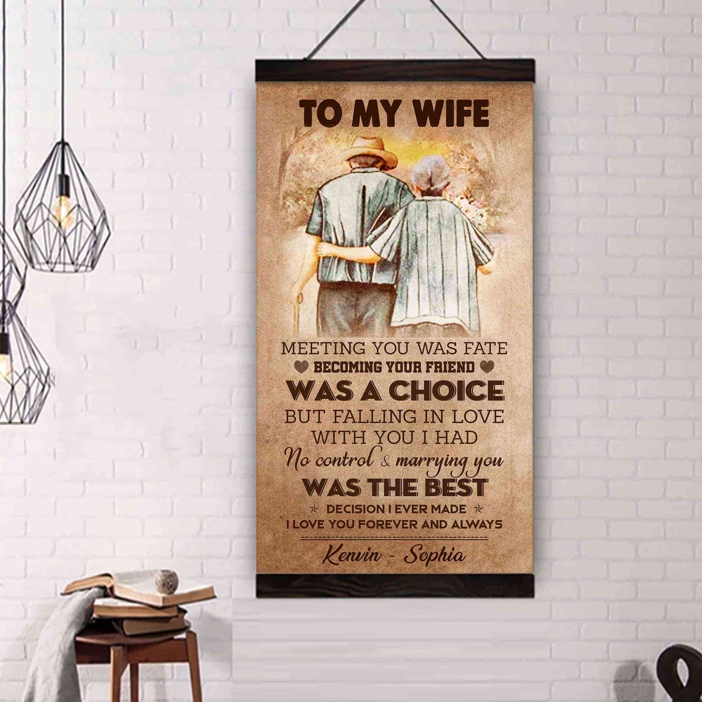 (x9a) to my wife-meeting you was fate-carl & ellie-up - family- canvas poster