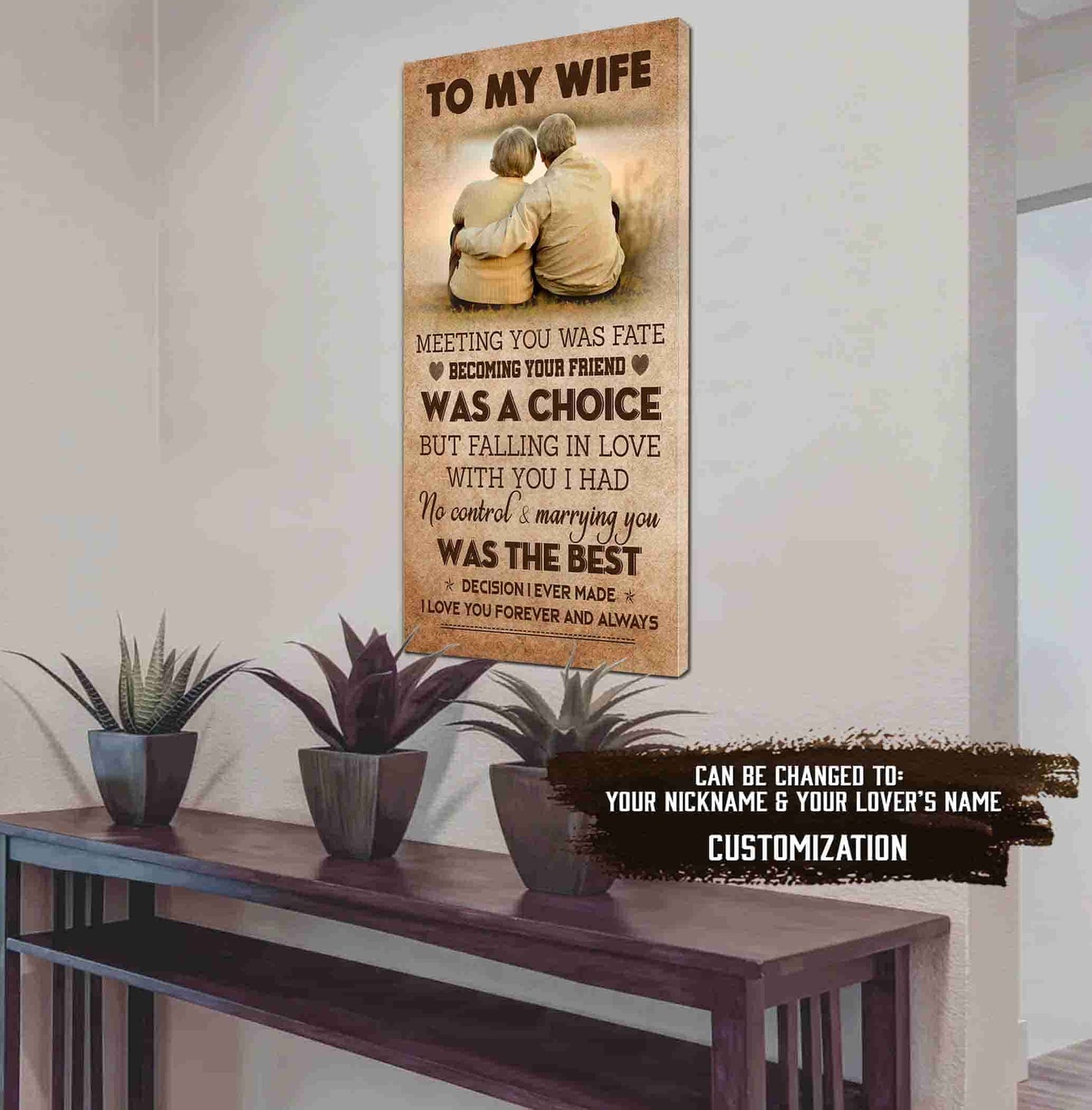 (x9a) to my wife-meeting you was fate-carl & ellie-up - family- canvas poster