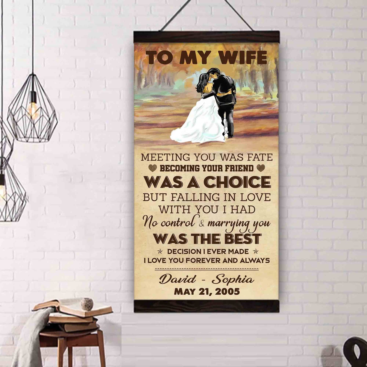 (x9a) to my wife-meeting you was fate-carl & ellie-up - family- canvas poster