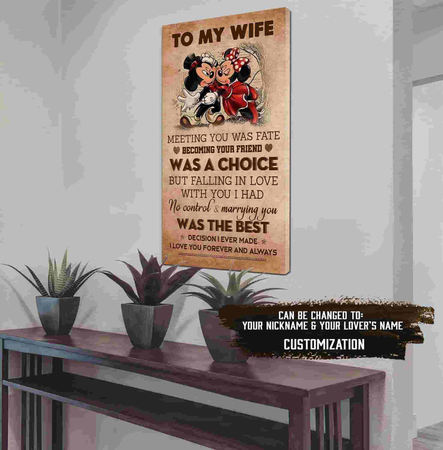 (x9a) to my wife-meeting you was fate-carl & ellie-up - family- canvas poster