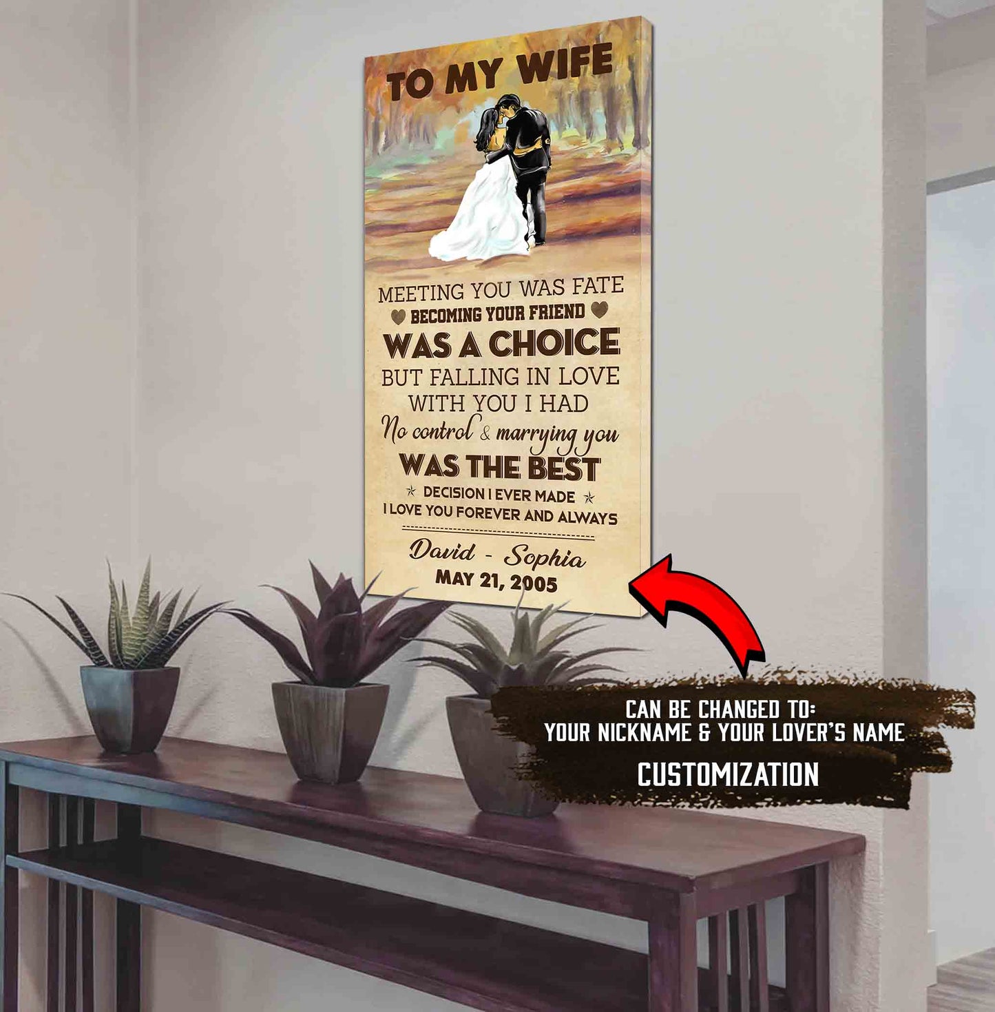 (x9a) to my wife-meeting you was fate-carl & ellie-up - family- canvas poster