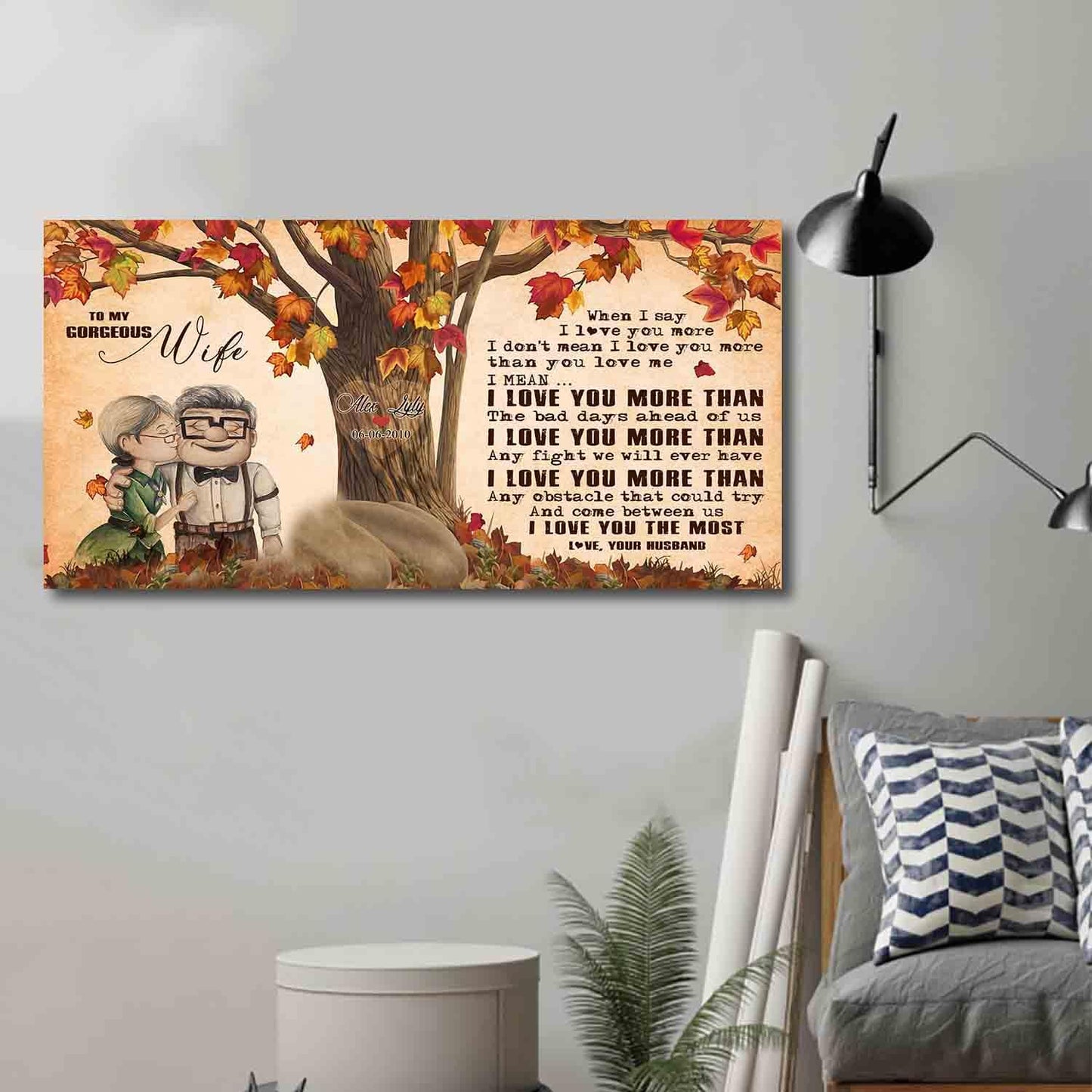 (x16)carl & ellie-up- to my wife- when i say i love you more - canvas - poster