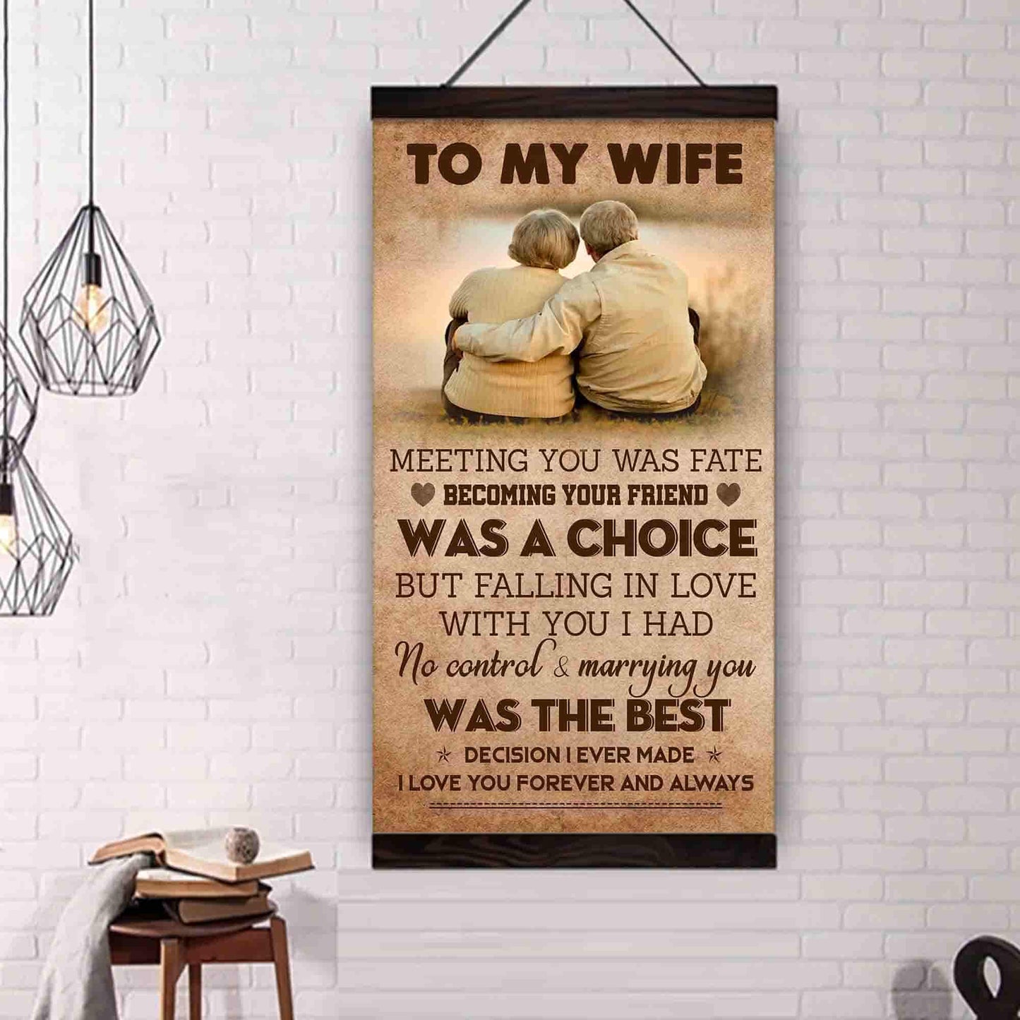 (x9a) to my wife-meeting you was fate-carl & ellie-up - family- canvas poster