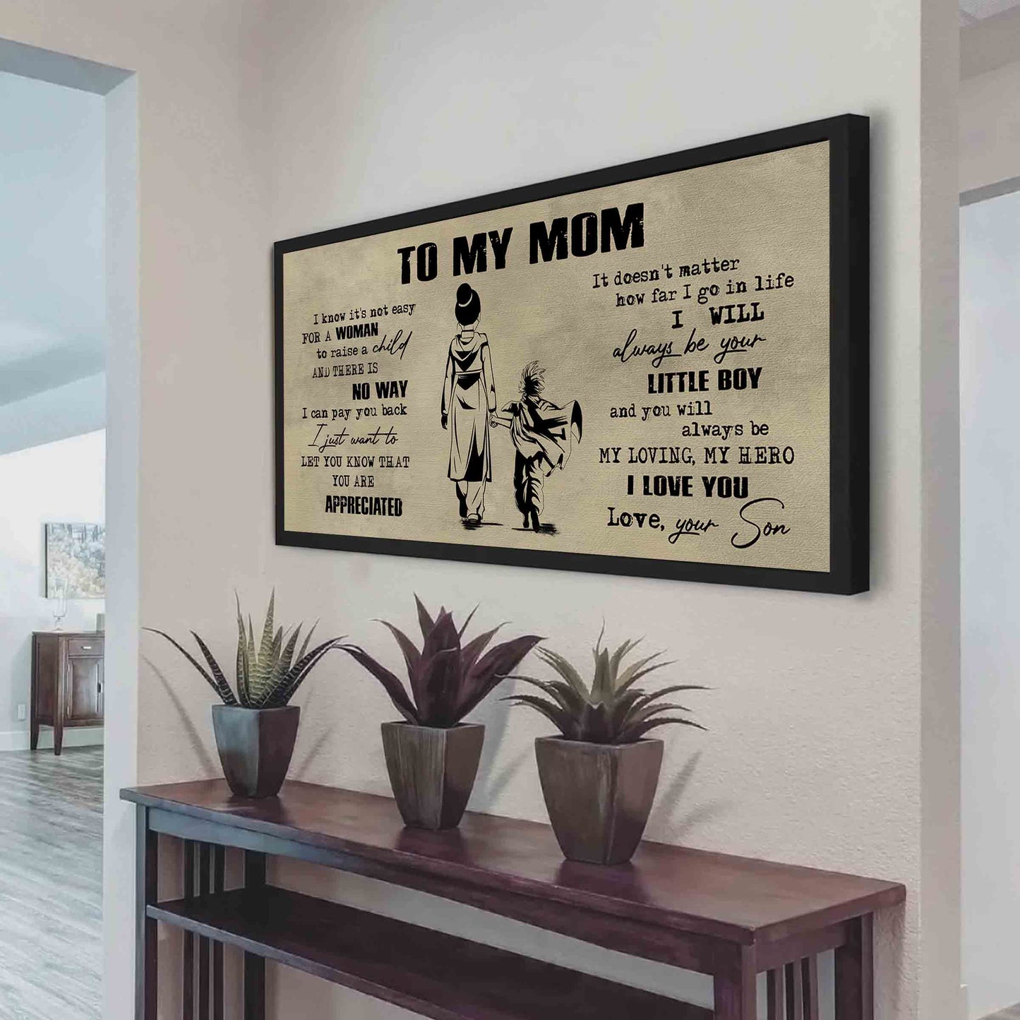 (m1) to my mom- son - dragon ball -family -dad son- goku - canvas poster