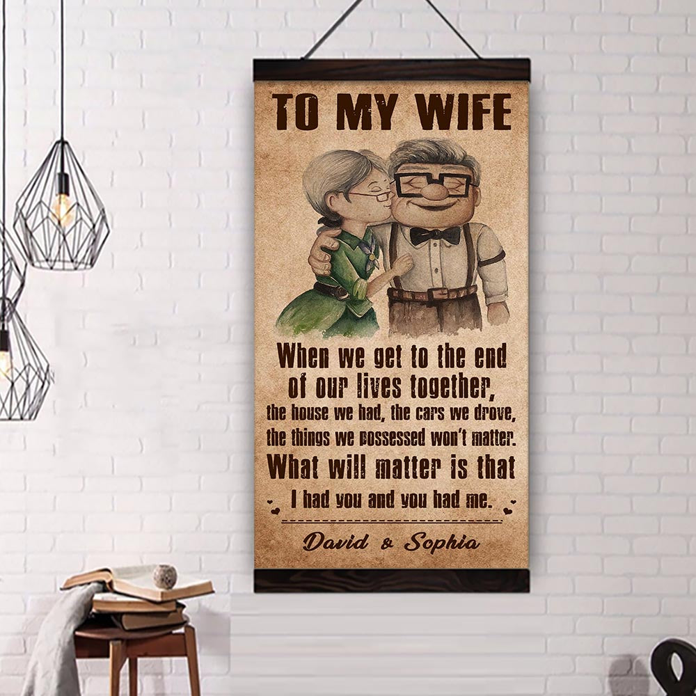 (q1) carl & ellie-up (2009 film) - to my wife-i had you and you had me- canvas - poster