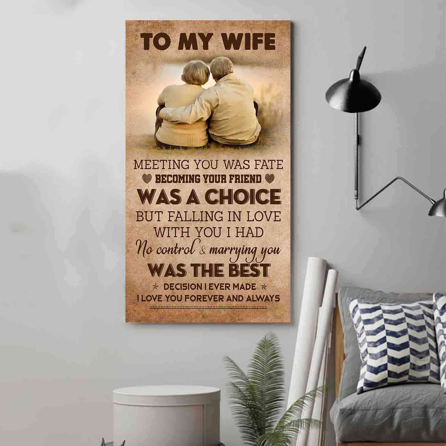 (x9a) to my wife-meeting you was fate-carl & ellie-up - family- canvas poster