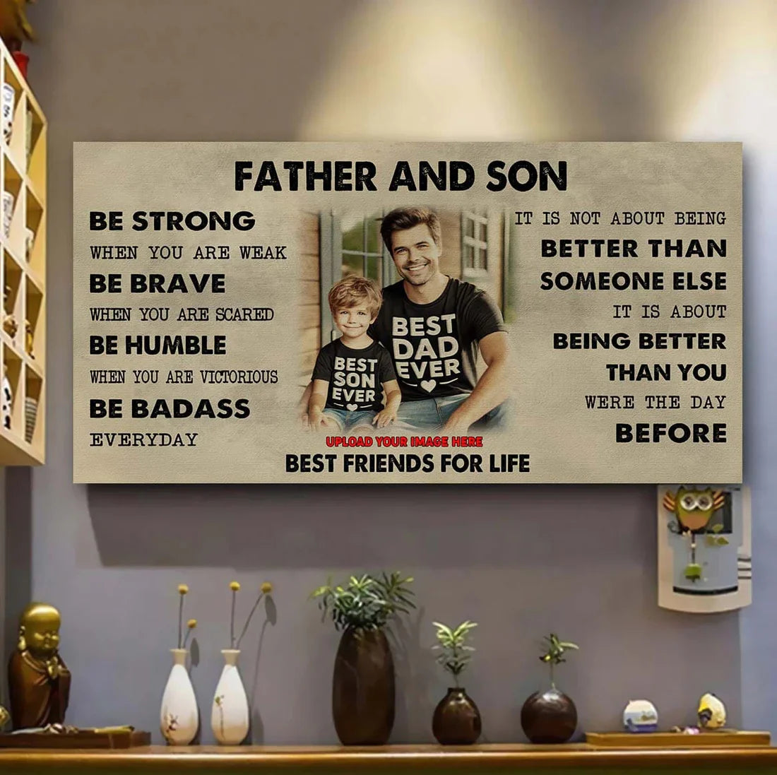 (cv50) to my son- be strong when you are weak- son- dragon ball - goku - viking - canvas poster