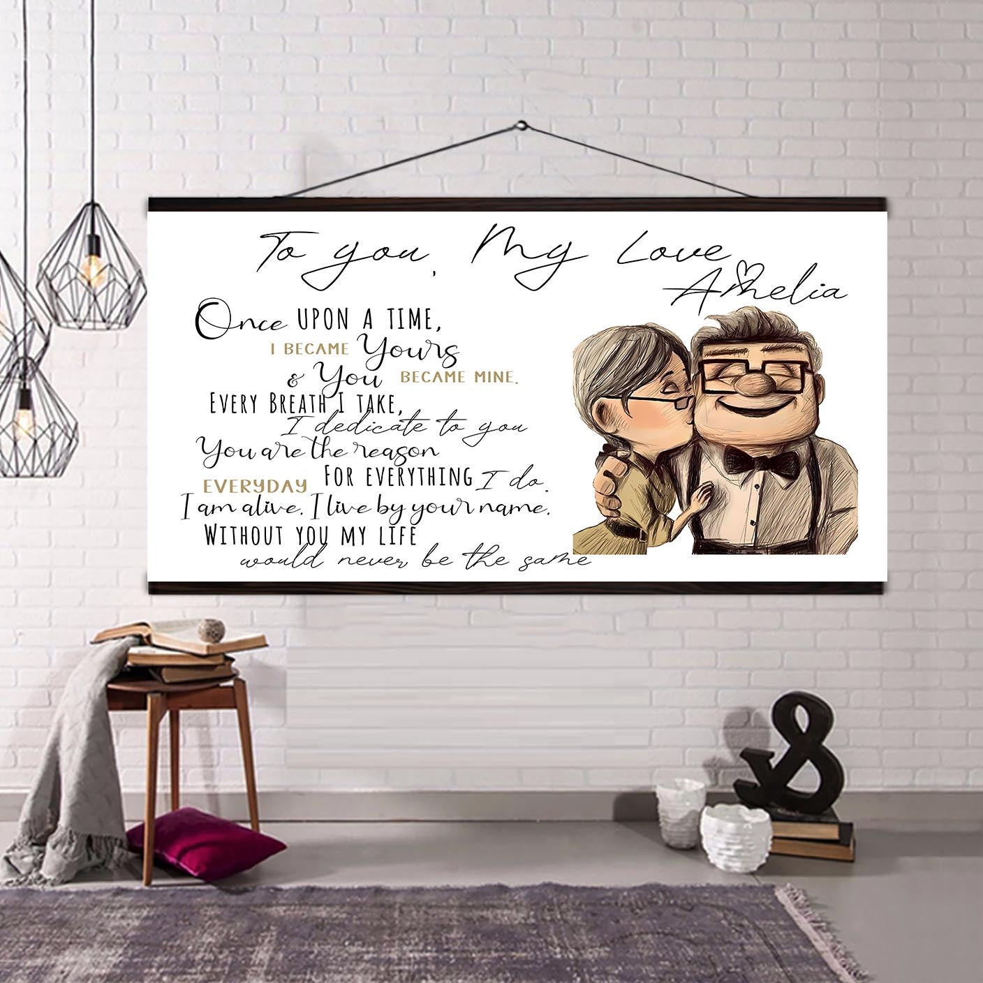 (cv47) to my wife-one upon a time -carl & ellie-up - canvas poster