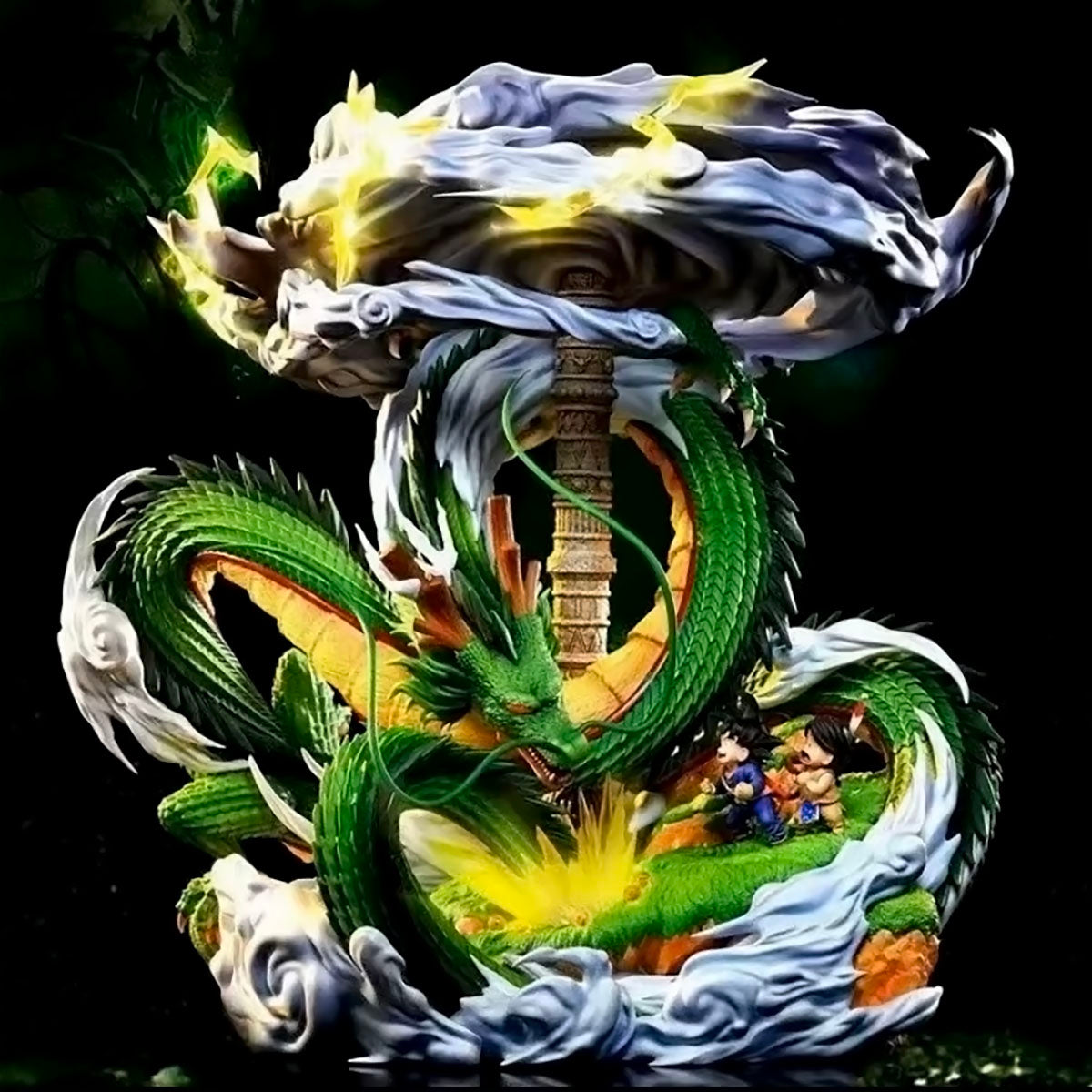 dragon ball - drt042 - anime dragon ball z shenlong and little goku figures anime characters shenlong ornaments pvc model toys gifts