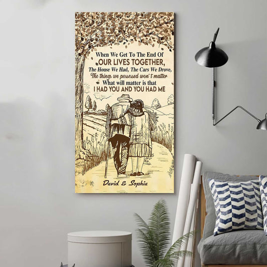 (T3) Carl & Ellie-UP (2009 film) - I HAD YOU AND YOU HAD ME- CANVAS - POSTER (Copy)