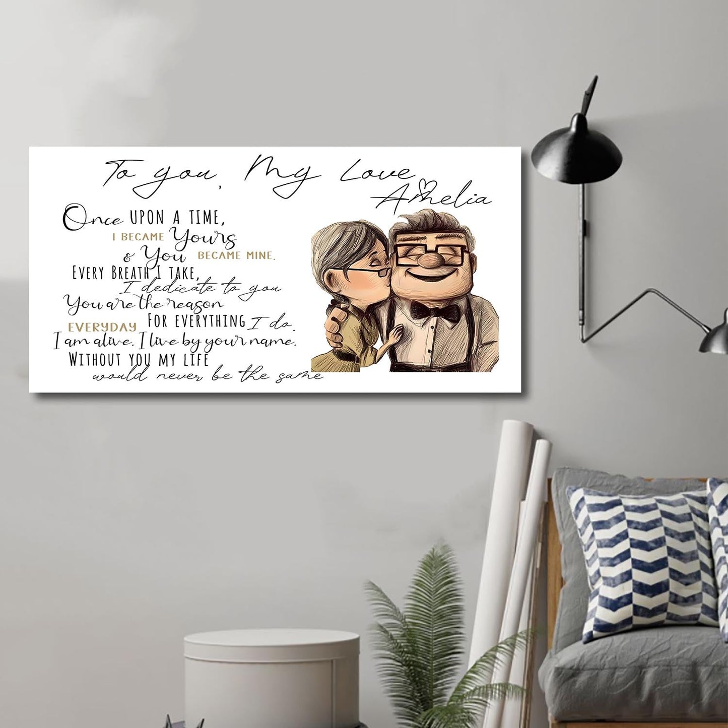 (cv47) to my wife-one upon a time -carl & ellie-up - canvas poster