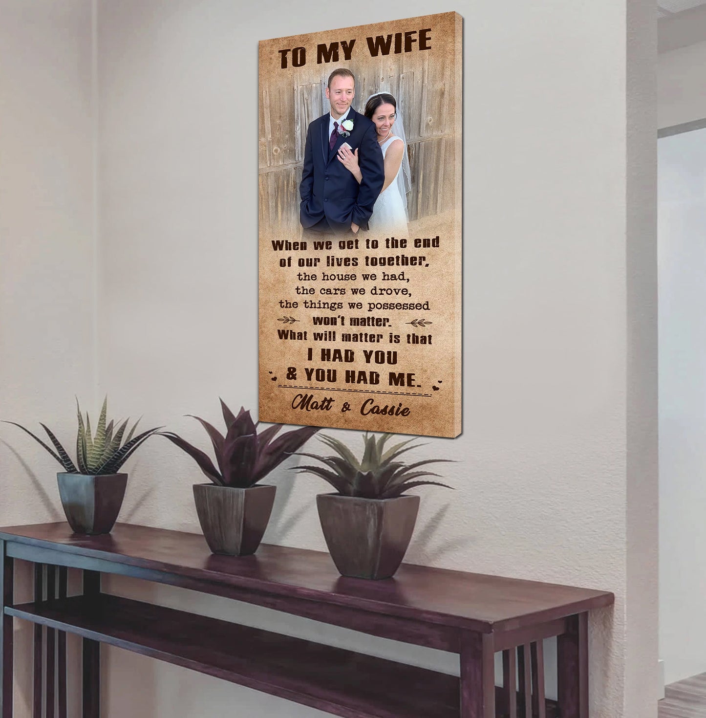 customize to my wife-i had you and you had me-carl & ellie-up - canvas poster