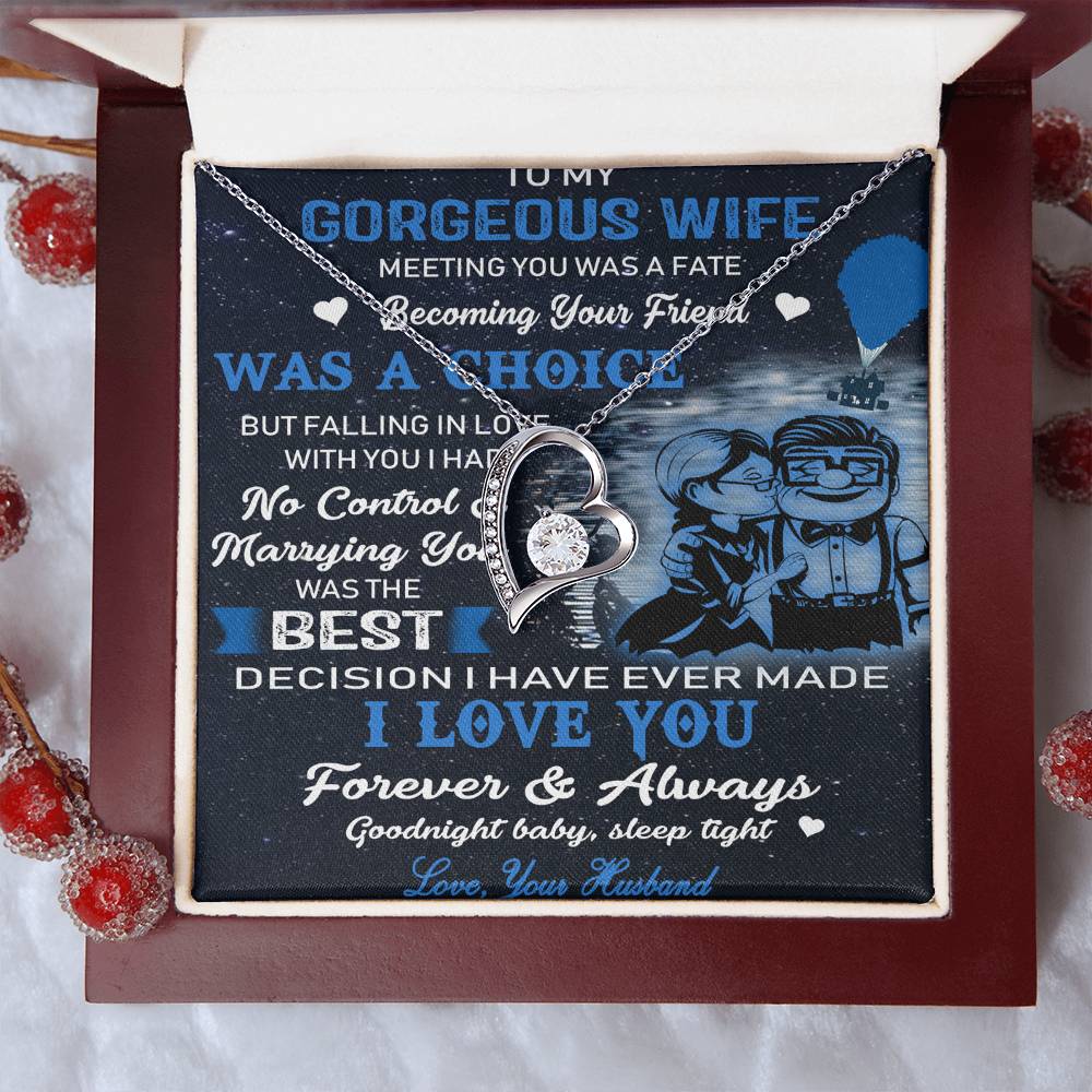 (x9b)carl & ellie-up - to my wife-meeting you was fate - hear necklace