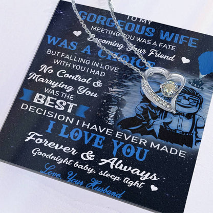 (X9b)Carl & Ellie-UP - TO MY WIFE-MEETING YOU WAS FATE - HEAR NECKLACE