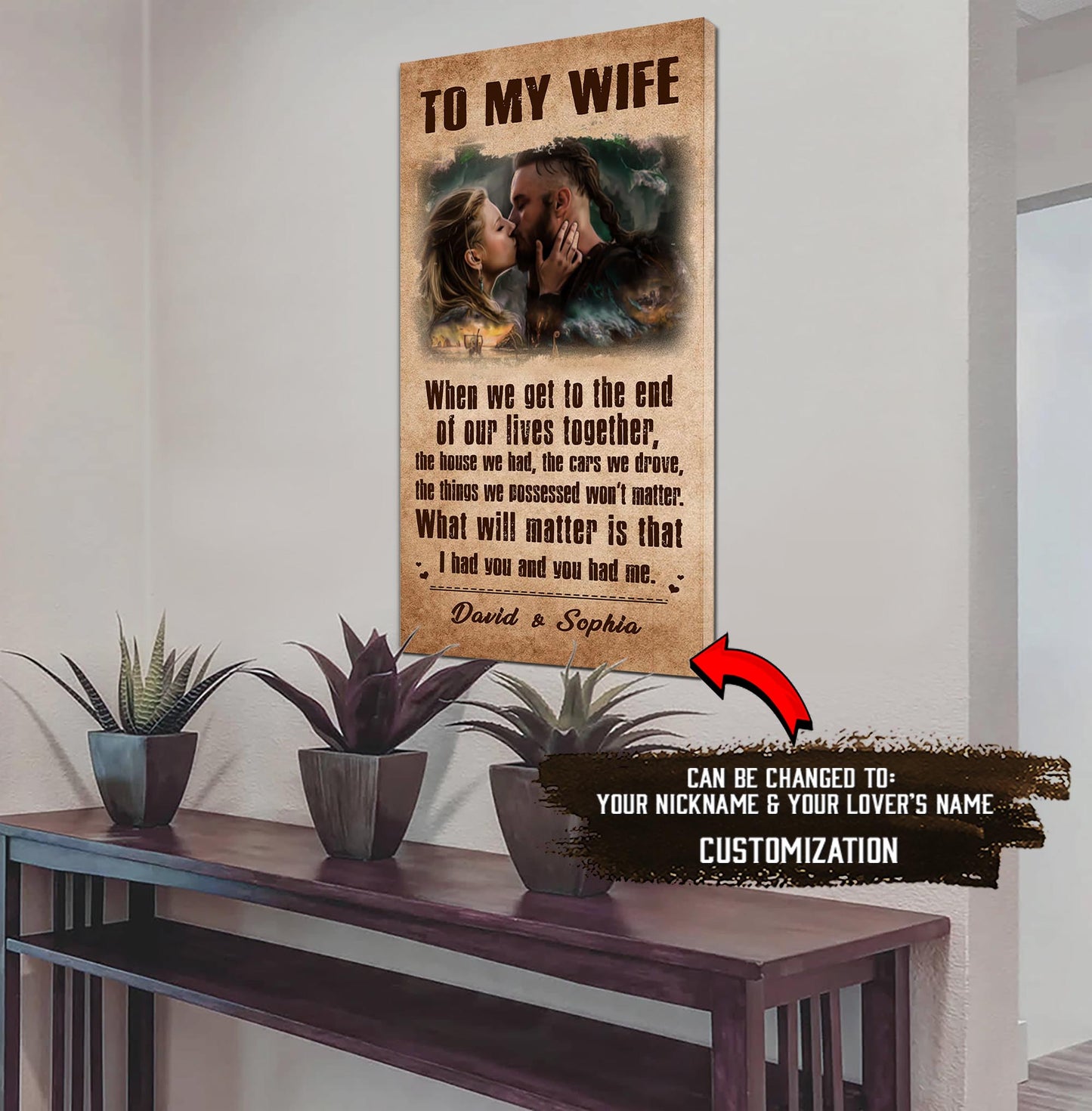 (q1) carl & ellie-up (2009 film) - to my wife-i had you and you had me- canvas - poster