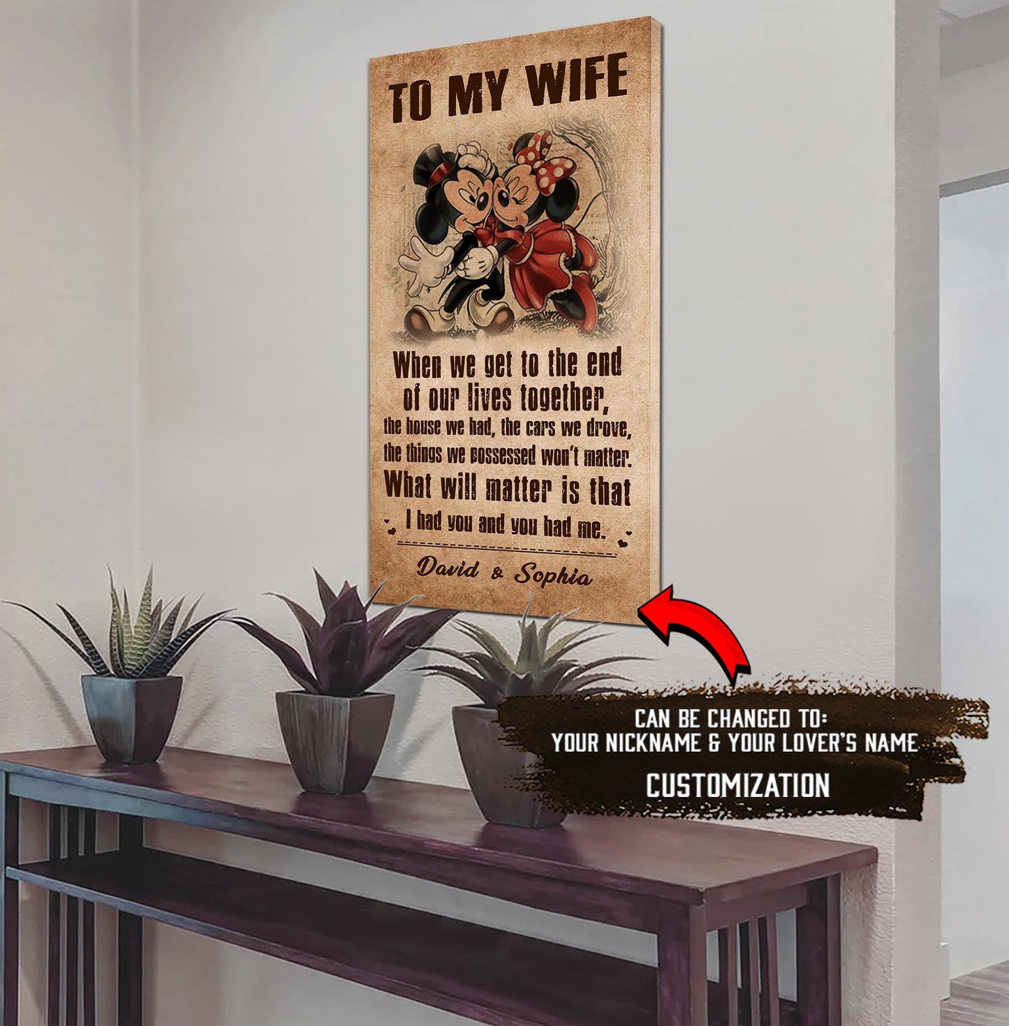 (q1) carl & ellie-up (2009 film) - to my wife-i had you and you had me- canvas - poster