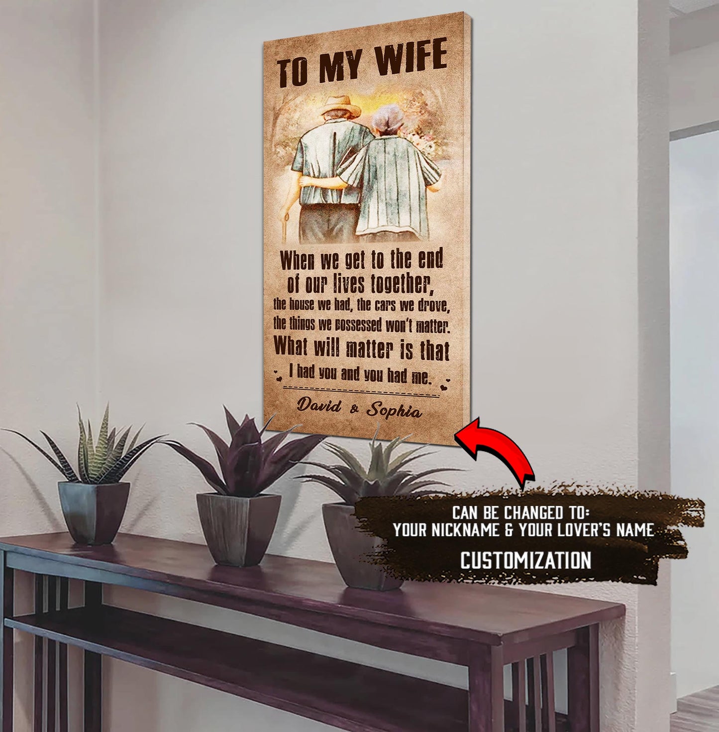 (q1) carl & ellie-up (2009 film) - to my wife-i had you and you had me- canvas - poster