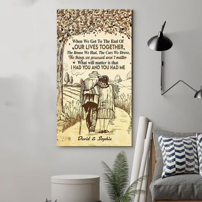 (X31) TO MY WIFE-I HAD YOU AND YOU HAD ME- CANVAS - POSTER