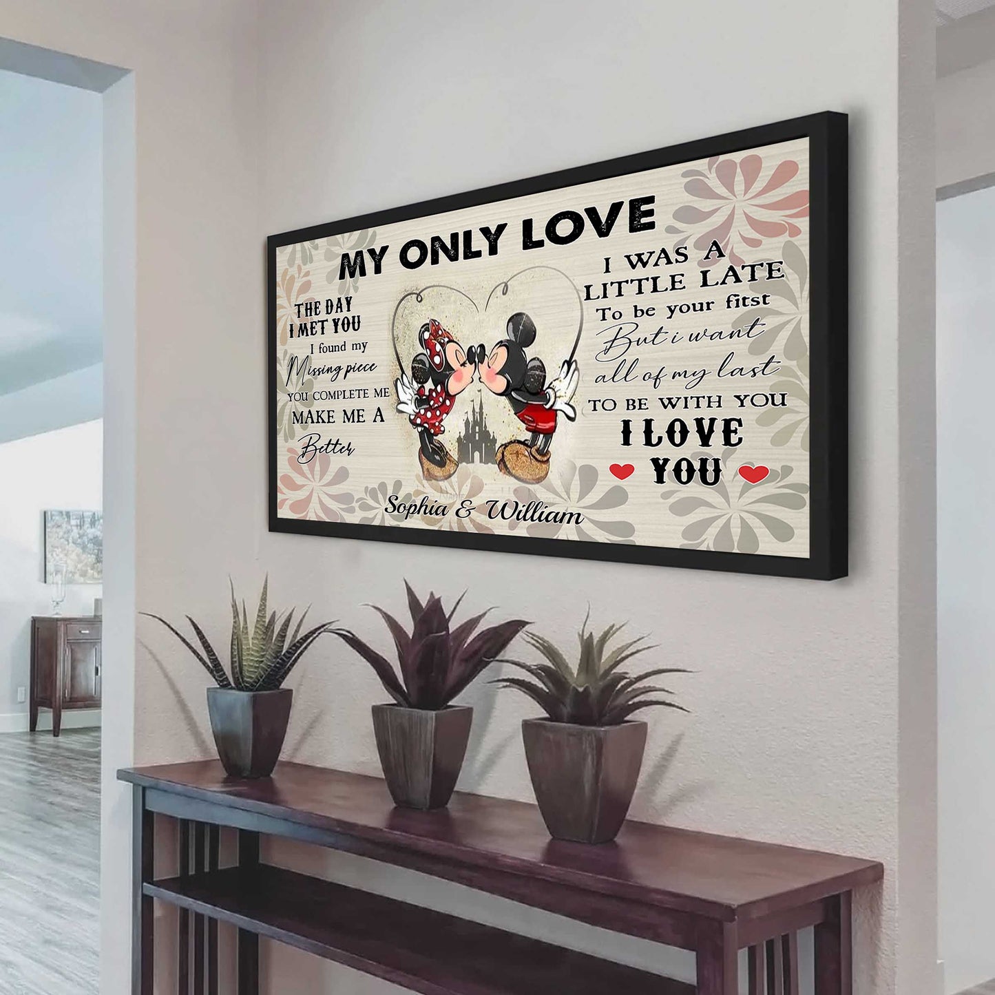 (t1) carl & ellie-up (2009 film) - to my wife-the day i met you- i found missing peace- canvas - poster