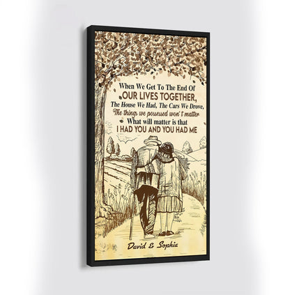 (X31) TO MY WIFE-I HAD YOU AND YOU HAD ME- CANVAS - POSTER