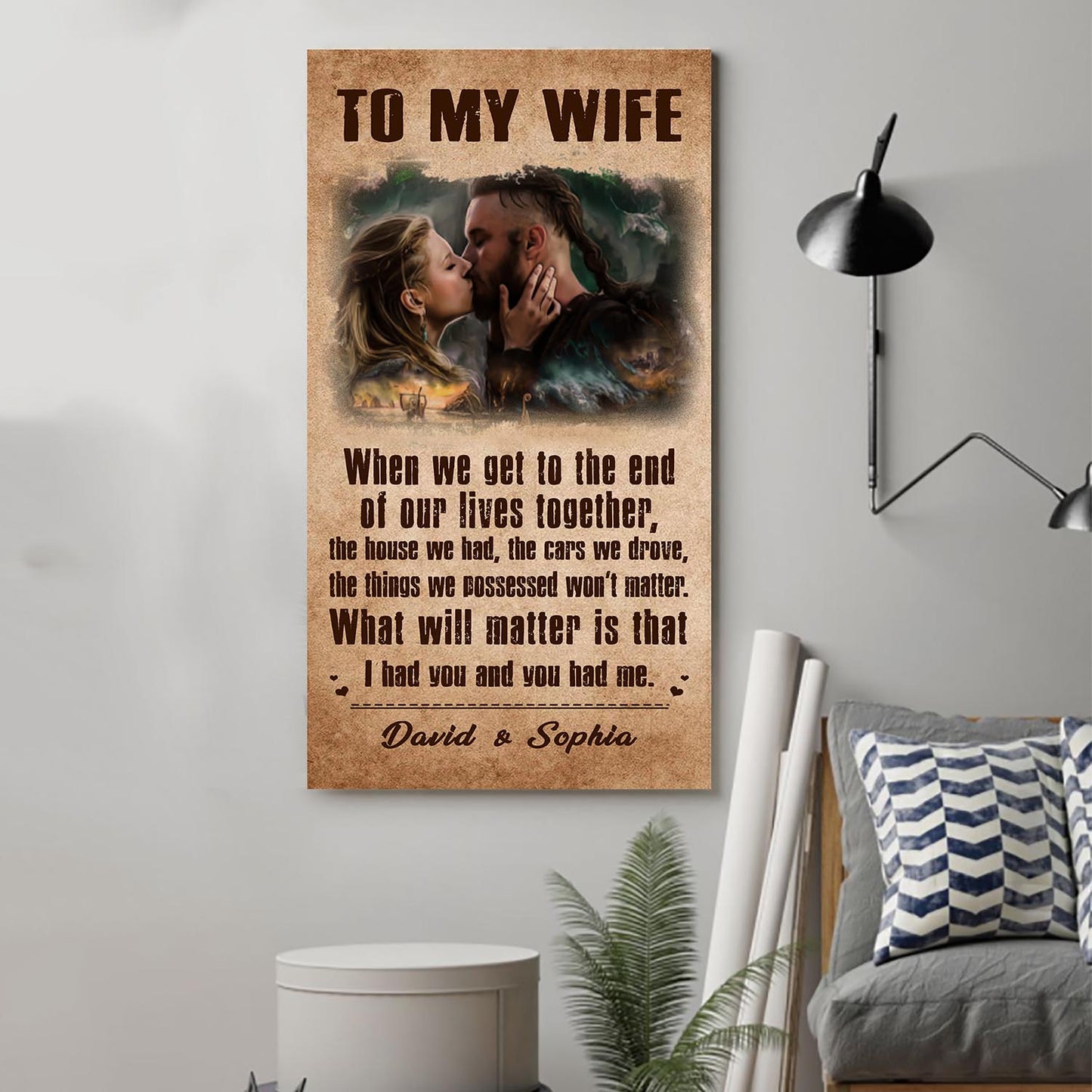 (q1) carl & ellie-up (2009 film) - to my wife-i had you and you had me- canvas - poster