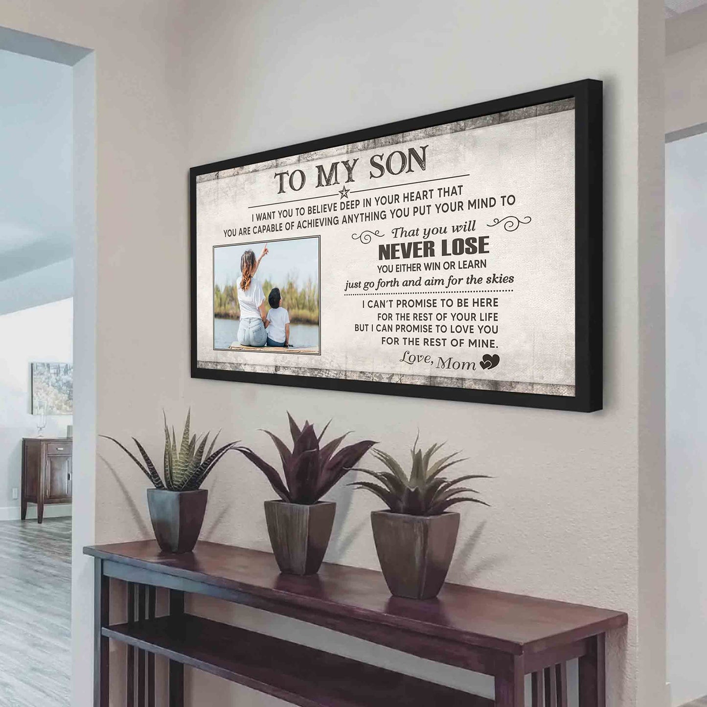 (m2) to my mom- son - dragon ball -family -dad son- goku - viking - canvas poster