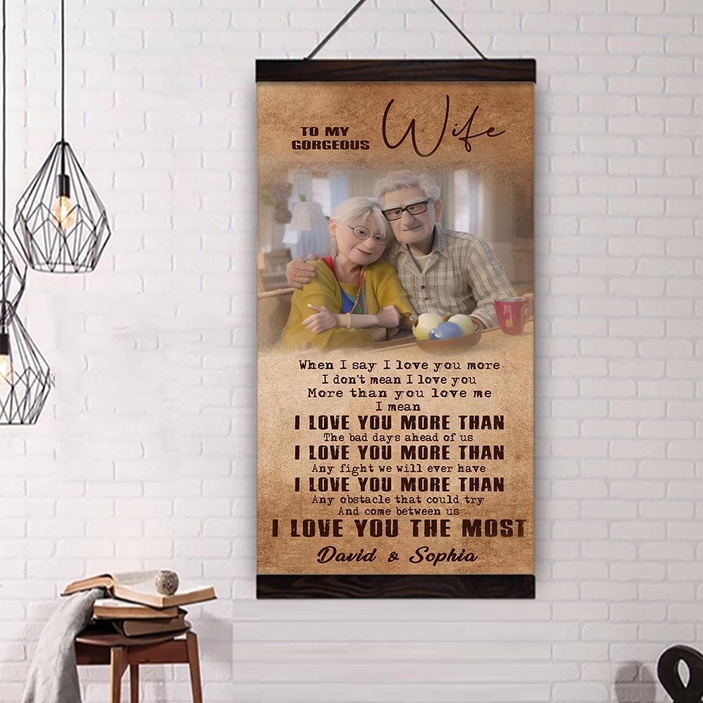 (x24) to my wife-i love you the most-carl & ellie-up - canvas poster