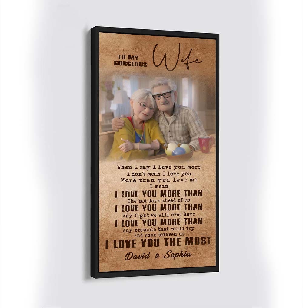 (x24) to my wife-i love you the most-carl & ellie-up - canvas poster
