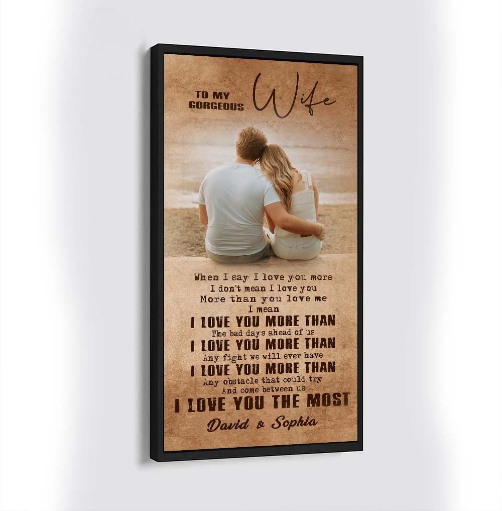 (x24) to my wife-i love you the most-carl & ellie-up - canvas poster