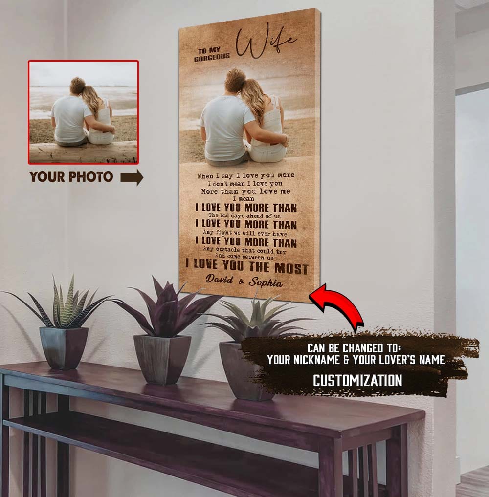 (x24) to my wife-i love you the most-carl & ellie-up - canvas poster